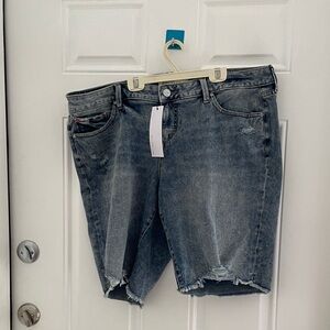 Trendy Blue Denim Cutoff Shorts